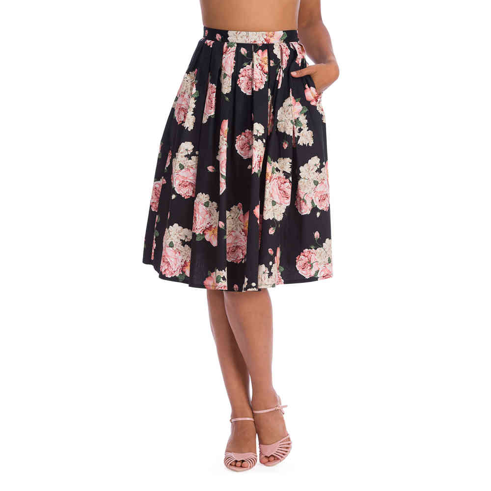 Dancing Days - ENGLISH ROSE PLEATED Rok - Zwart